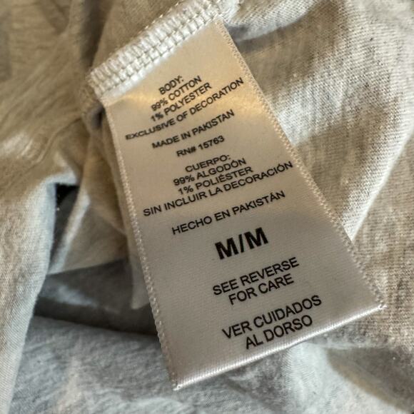 Champion Gray T-Shirt w/ Pink Script Logo | Boxy Split Hem Athletic Tee Size M - Picture 5 of 6